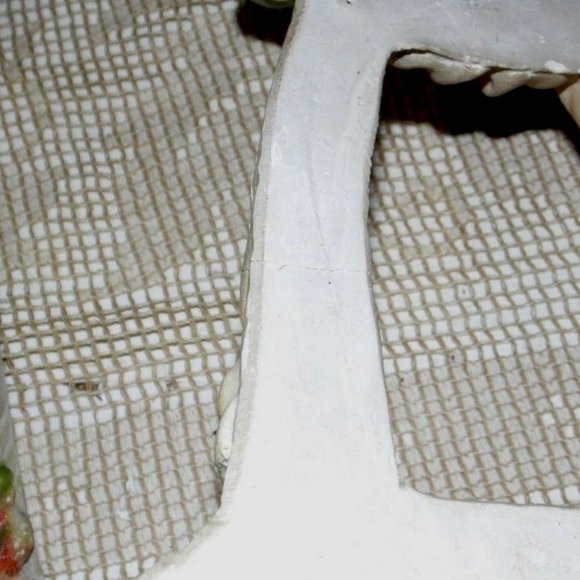 VINTAGE CHALK WALL POCKETS SET FLORAL BASKETS DESIGN CARNIVAL PRIZE 30'S 40'S - Picture 8 of 8